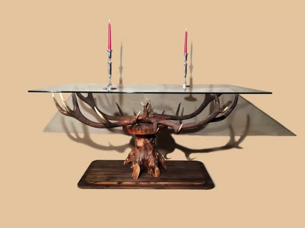geweih esstisch, designer esstisch, chalet esstisch, traditioneller esstisch