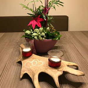 Teelichthalter, Geweih Deko, Hirschgeweih Deko, Damhirsch, Einrichtung, modern, personalisiertes Geschenk, Geschenk für Jäger