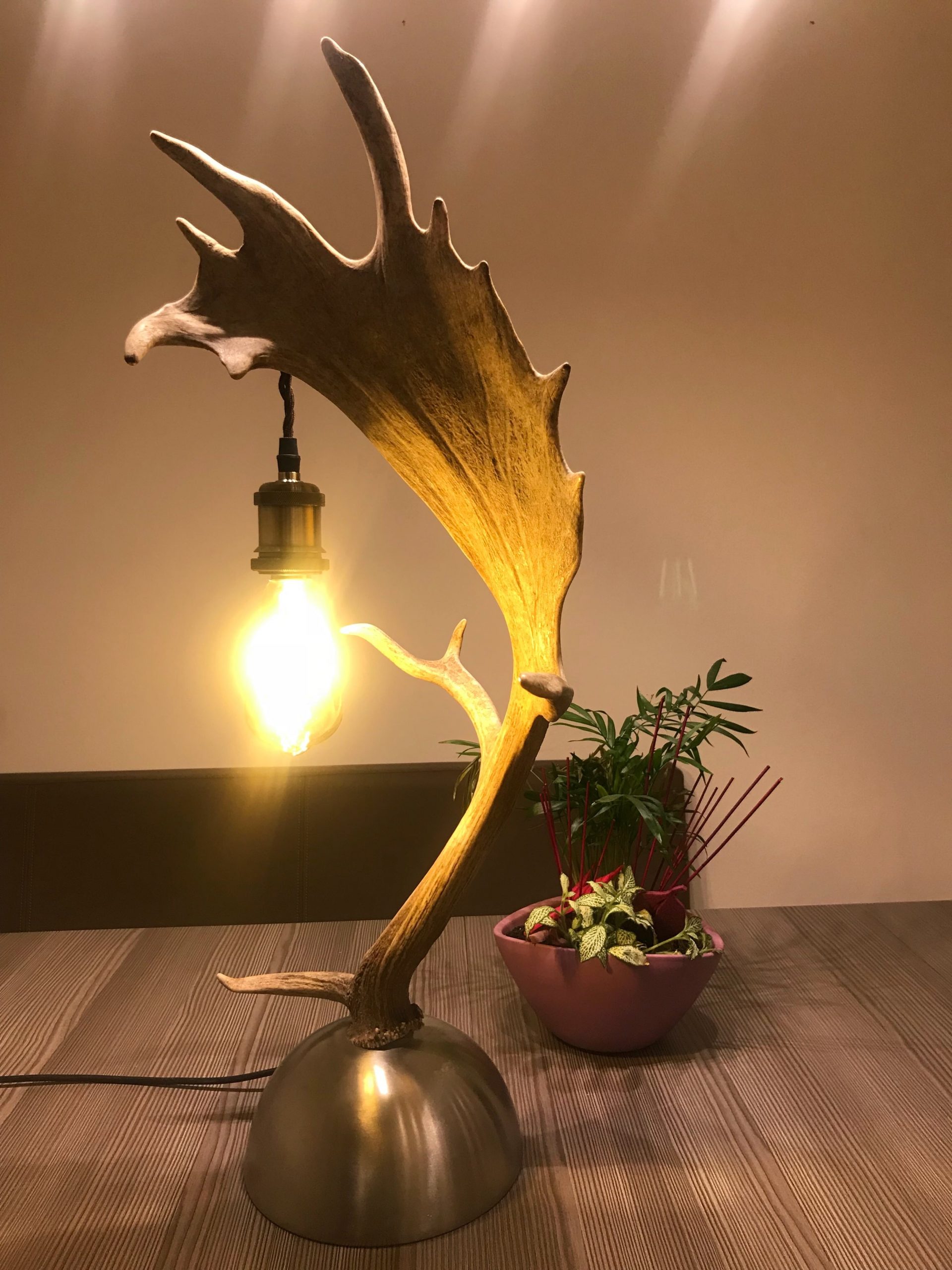 鹿の角のテーブルランプ - OH MY DEER 鹿の角のランプ、鹿の角の家具